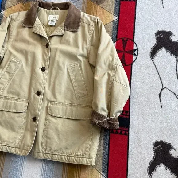 Vintage Women’s L.L. Bean Quilt Lined Barn Coat Size Petite Medium Corduroy - Picture 8 of 12